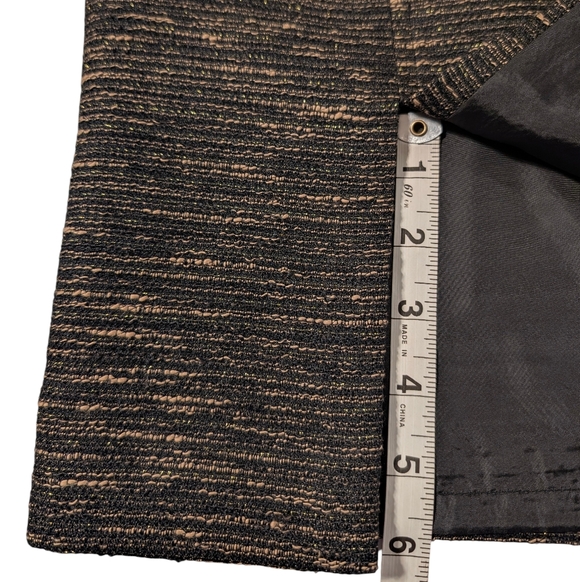Mary Kay By Twinhill Black and Gold Pencil Skirt Size 6 - Picture 10 of 10